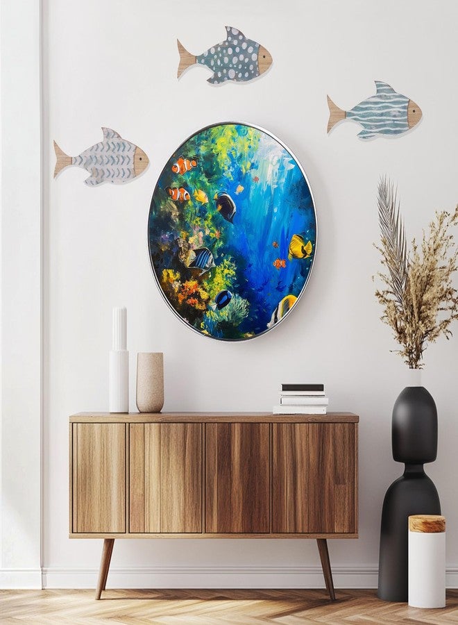 ACOSIY 3-Piece Wooden Fish Coastal Decor Set, Beach Themed Wall Art, Vintage Lake House Decor, Nautical Ocean Fish Wall Art for Home, Bathroom, Living Room - Image 3